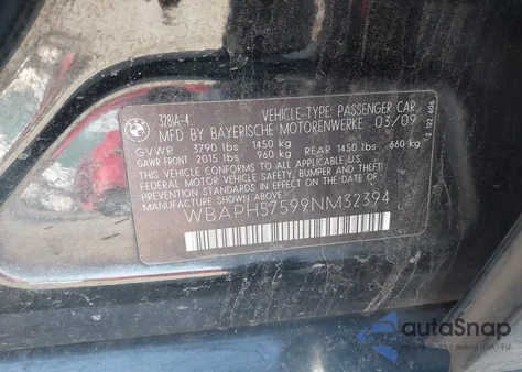 2009 BMW 328I из США, поврежденный, VIN WBAPH57599NM32394